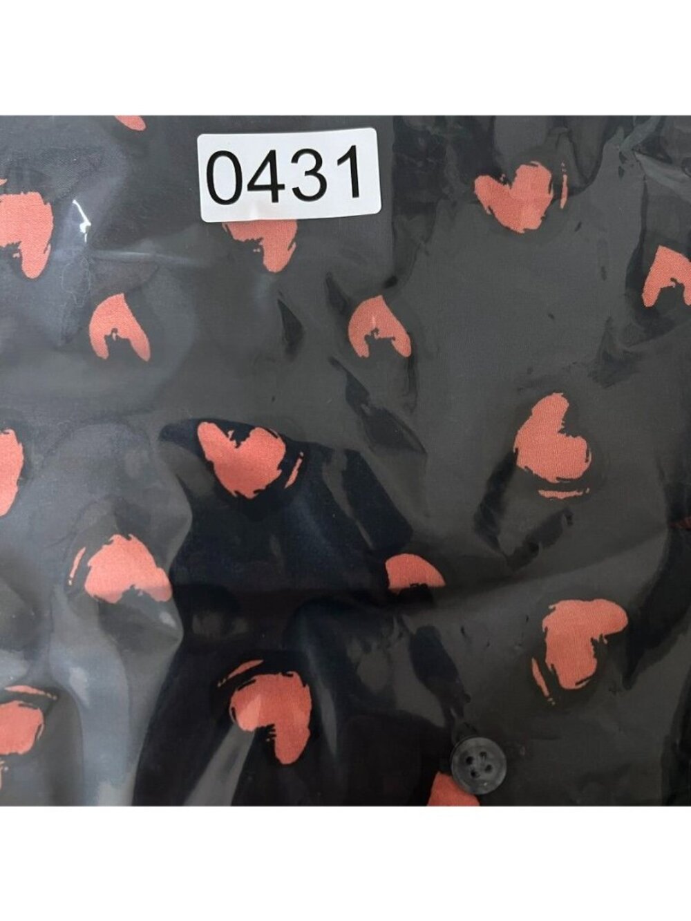 AllSaints Mnanza SS Shirt Mens L AOP Black Heart Print Short Sleeve Camp Collar - Picture 10 of 11
